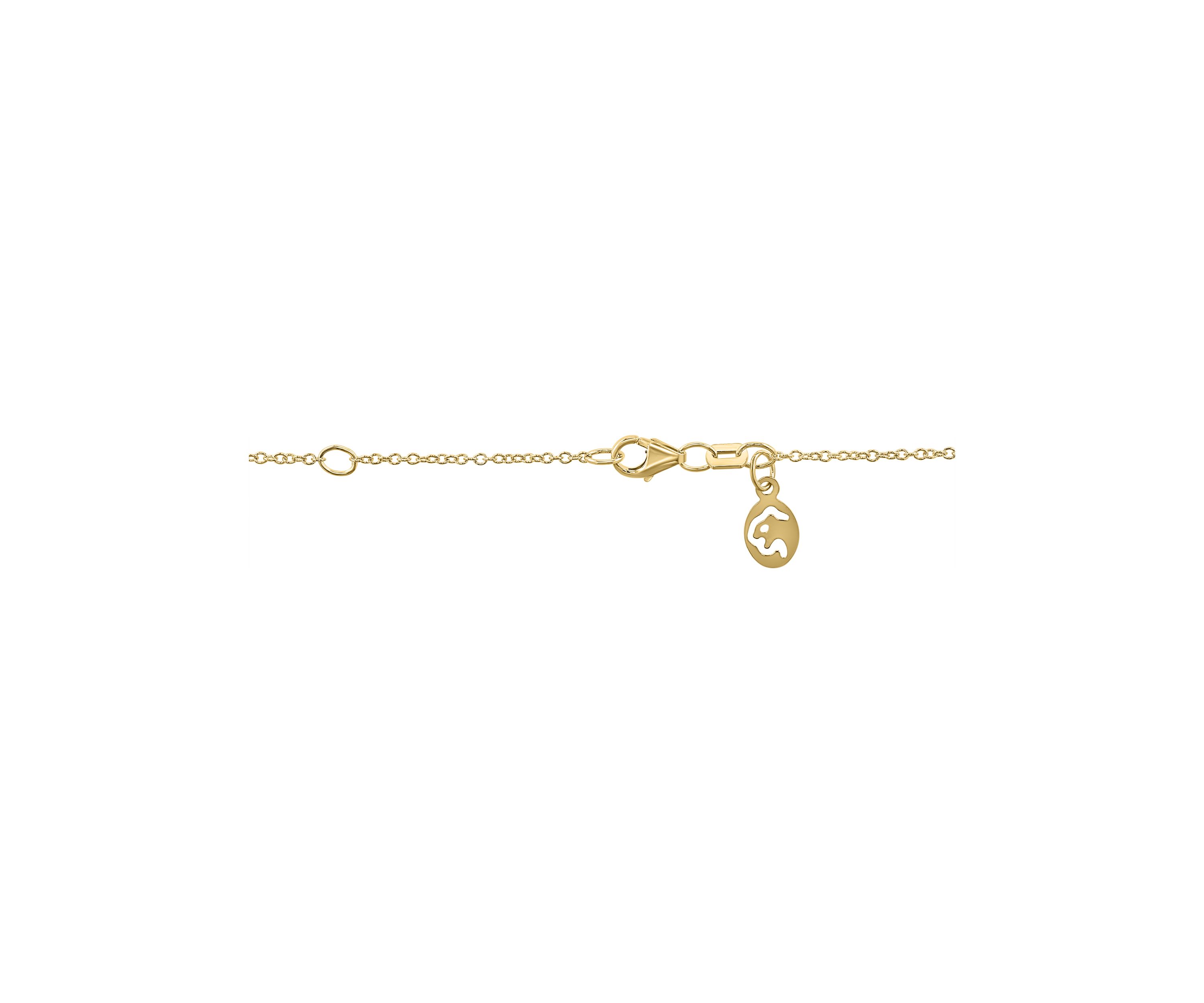 14K Yellow Gold Diamond, Turquoise Pendant 