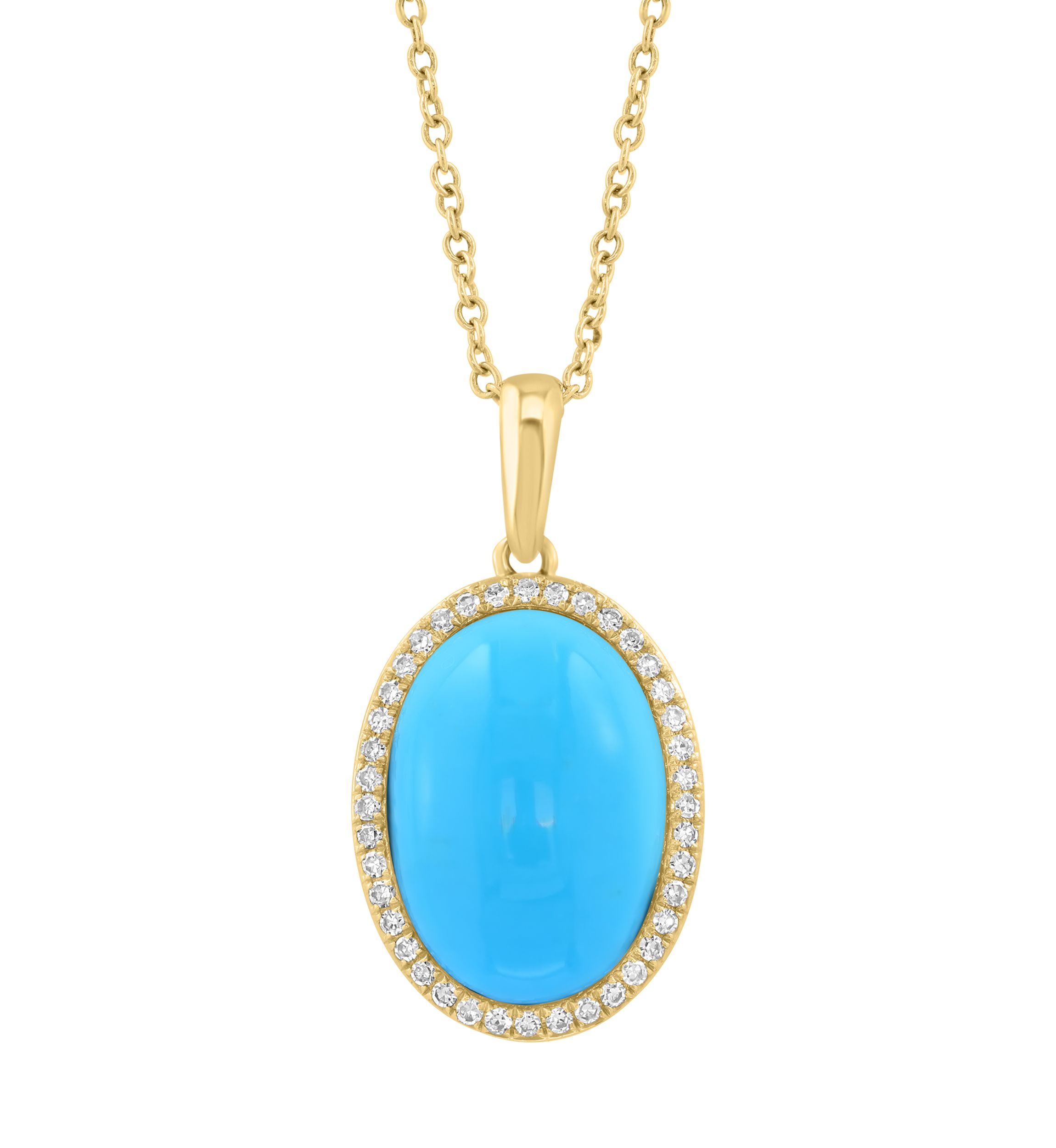 1/6 ct. t.w. Diamond Turquoise Necklace 