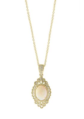 Effy Diamond And Opal Pendant Necklace In 14K Yellow Gold