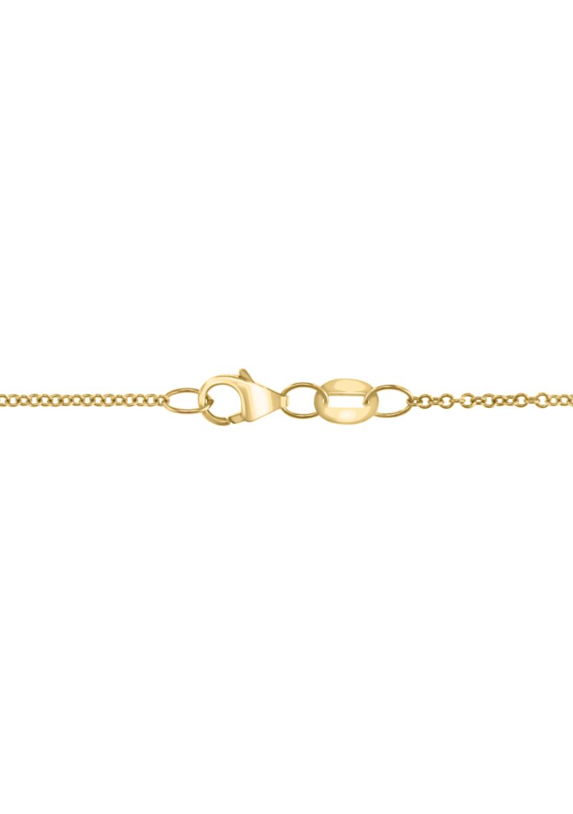 1/10 ct. t.w. Diamond, 3/8 ct. t.w. Turquoise Pendant Necklace in 14K Yellow Gold