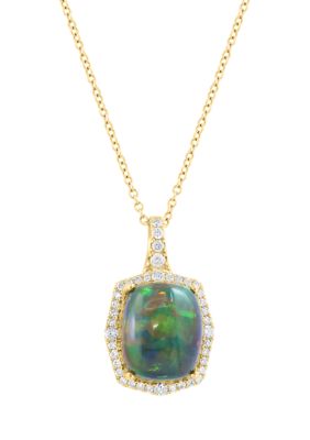 Effy 14K Yellow Gold Diamond Black Opal Necklace, 16 in