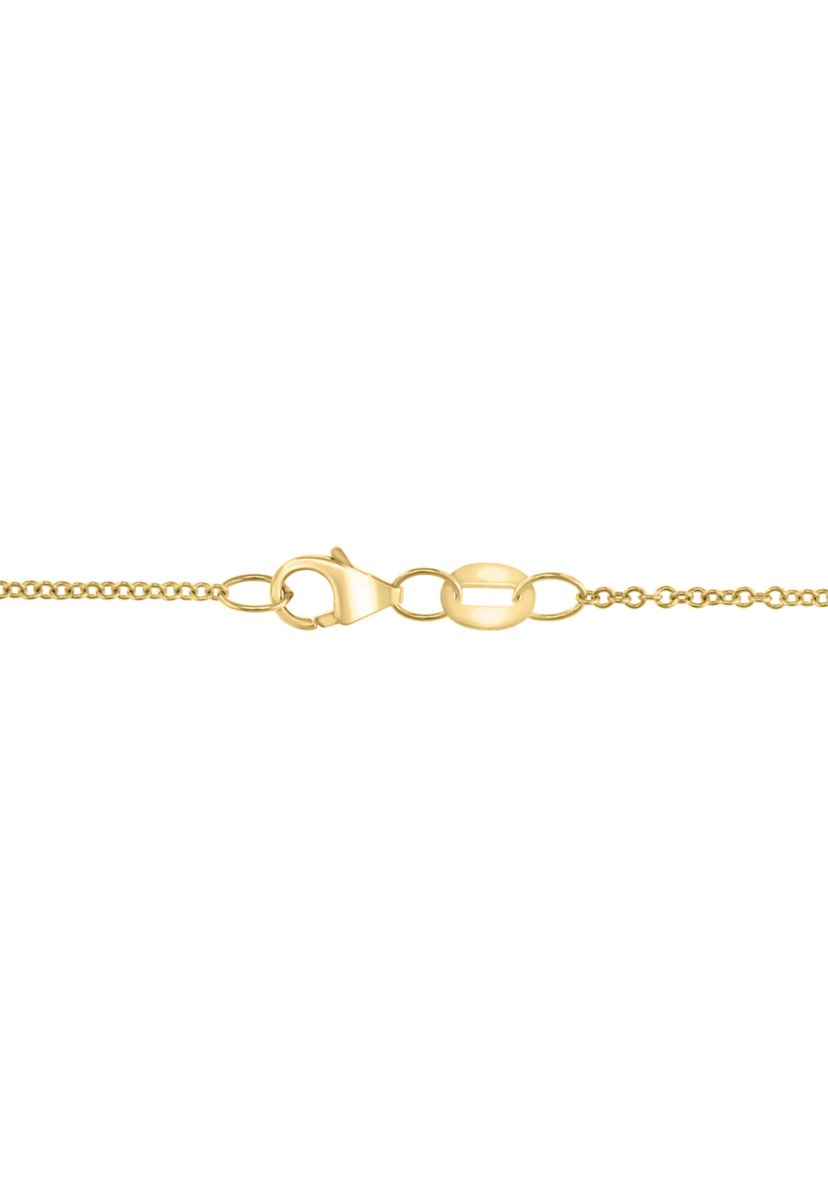 14K Yellow Gold Diamond, Onyx Pendant