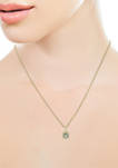 1/6 ct. t.w. Diamond and 7/8 ct. t.w. Green Amethyst Pendant Necklace in 14K Yellow Gold