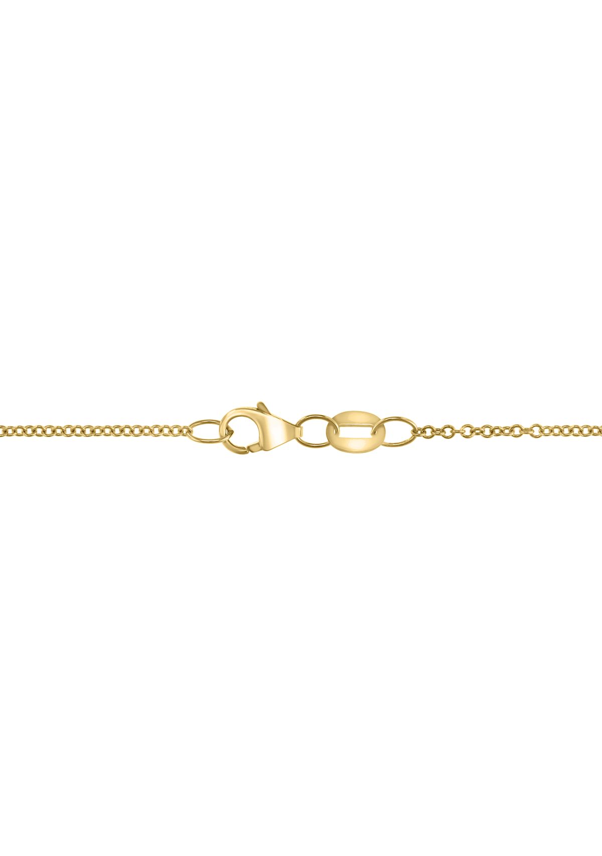 1/10 ct. t.w. Diamond, Amethyst, Blue Topaz, London Blue Topaz, Citrine, Madera Citrine, Rhodolite, and Peridot Pendant Necklace in 14K Yellow Gold