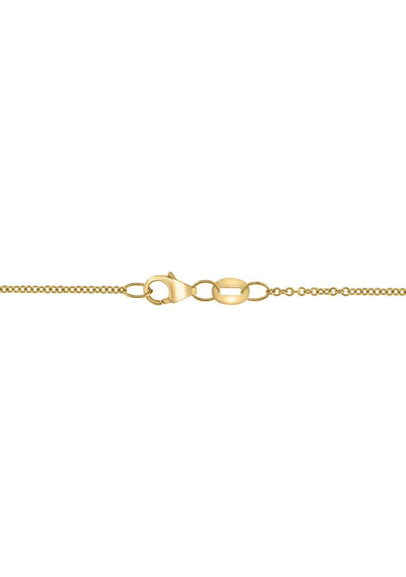Diamond and Green Onyx Pendant Necklace in 14K Yellow Gold