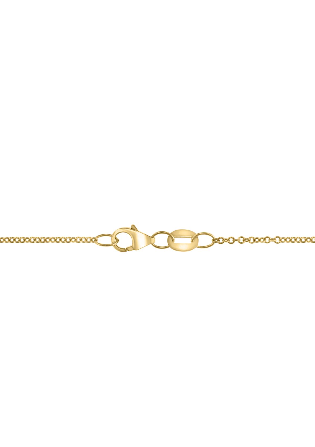 1/10 ct. t.w. Diamond, 1.8 ct. t.w. Green Onyx Pendant Necklace in 14K Yellow Gold