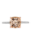 1/10 ct. t.w. Diamond and 2.1 ct. t.w. Morganite Ring in 14K Two-Tone Gold 