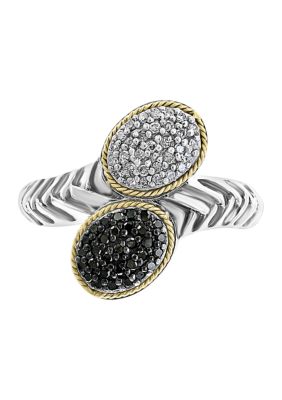 Effy 1/4 Ct. T.w. Diamond Ring In Sterling Silver And 18K Yellow Gold, 7 -  0617892489198