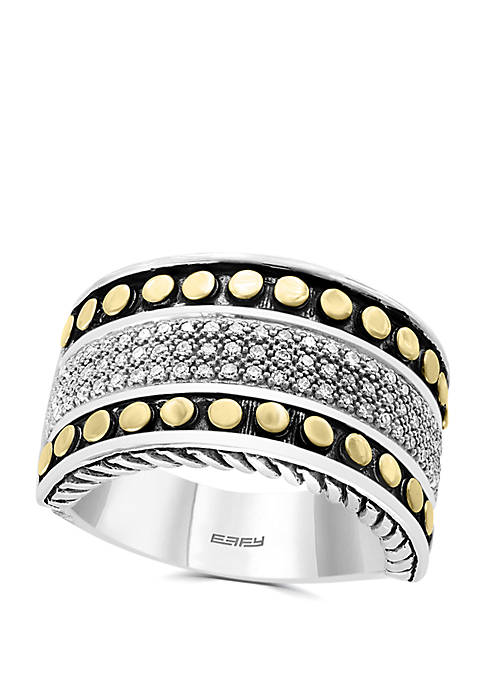 1/5 ct. t.w. Diamond Band in Sterling Silver and 18k Yellow Gold