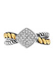 1/10 ct. t.w. Diamond Ring in Sterling Silver and 18K Yellow Gold