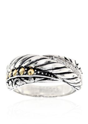 Effy 0.05 Diamond Ring In Sterling Silver & 18K Yellow Gold, 7 -  0617892592720