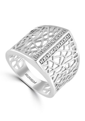 Effy Diamond Ring In Sterling Silver