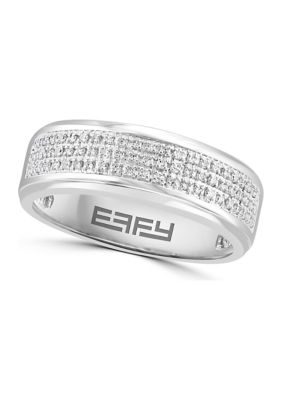 Effy Men's 1/3 Ct. T.w. Diamond Ring In Sterling Silver, 10 -  0617892808968