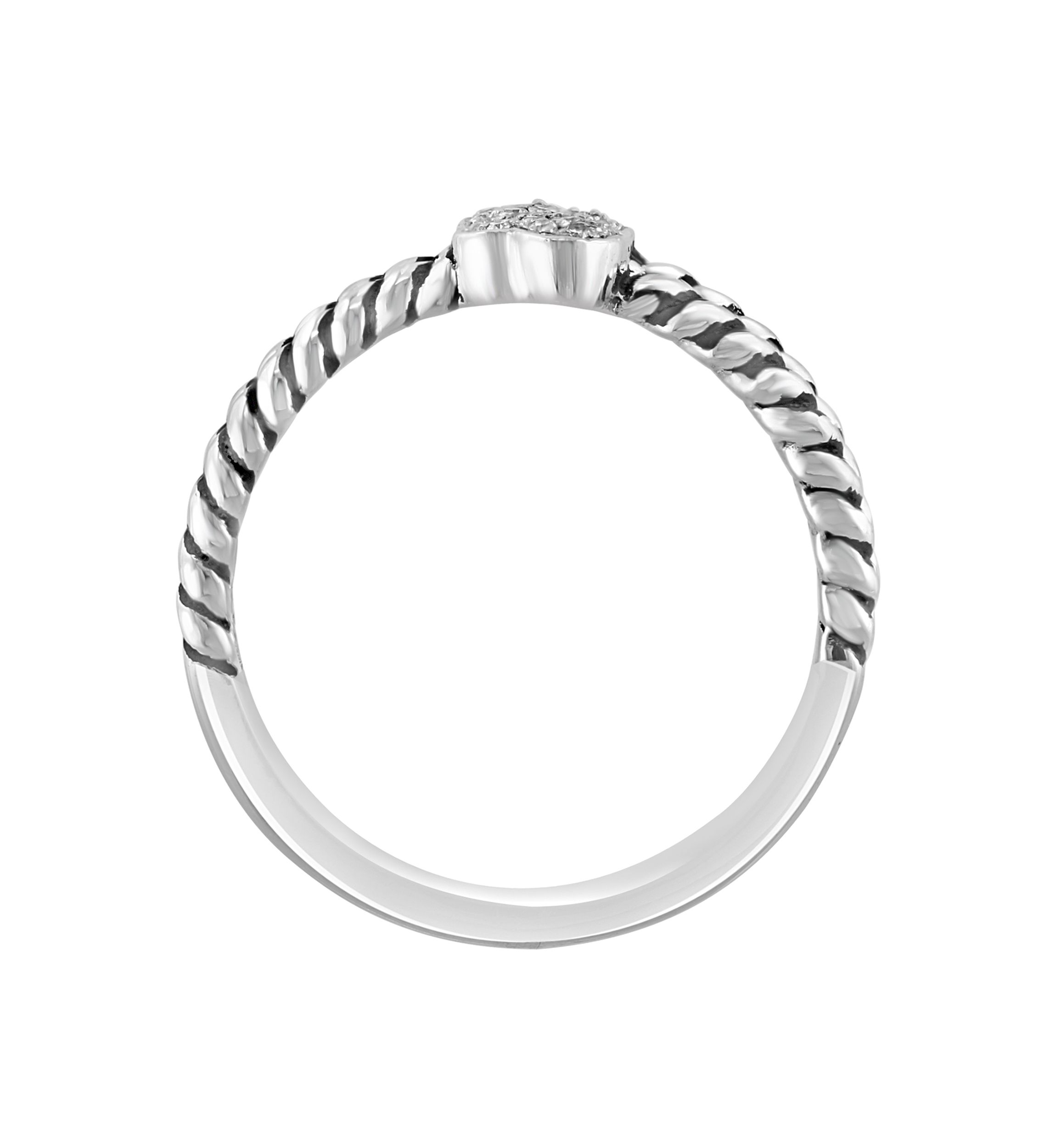 Sterling Silver Diamond Double Heart Ring