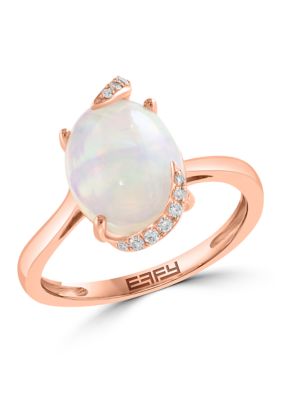 Effy Diamond and Ethiopian Opal Ring In 14K Rose Gold, 7