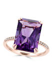 1/10 ct. t.w. Diamond and 7.2 ct. t.w. Amethyst Ring in 14K Rose Gold