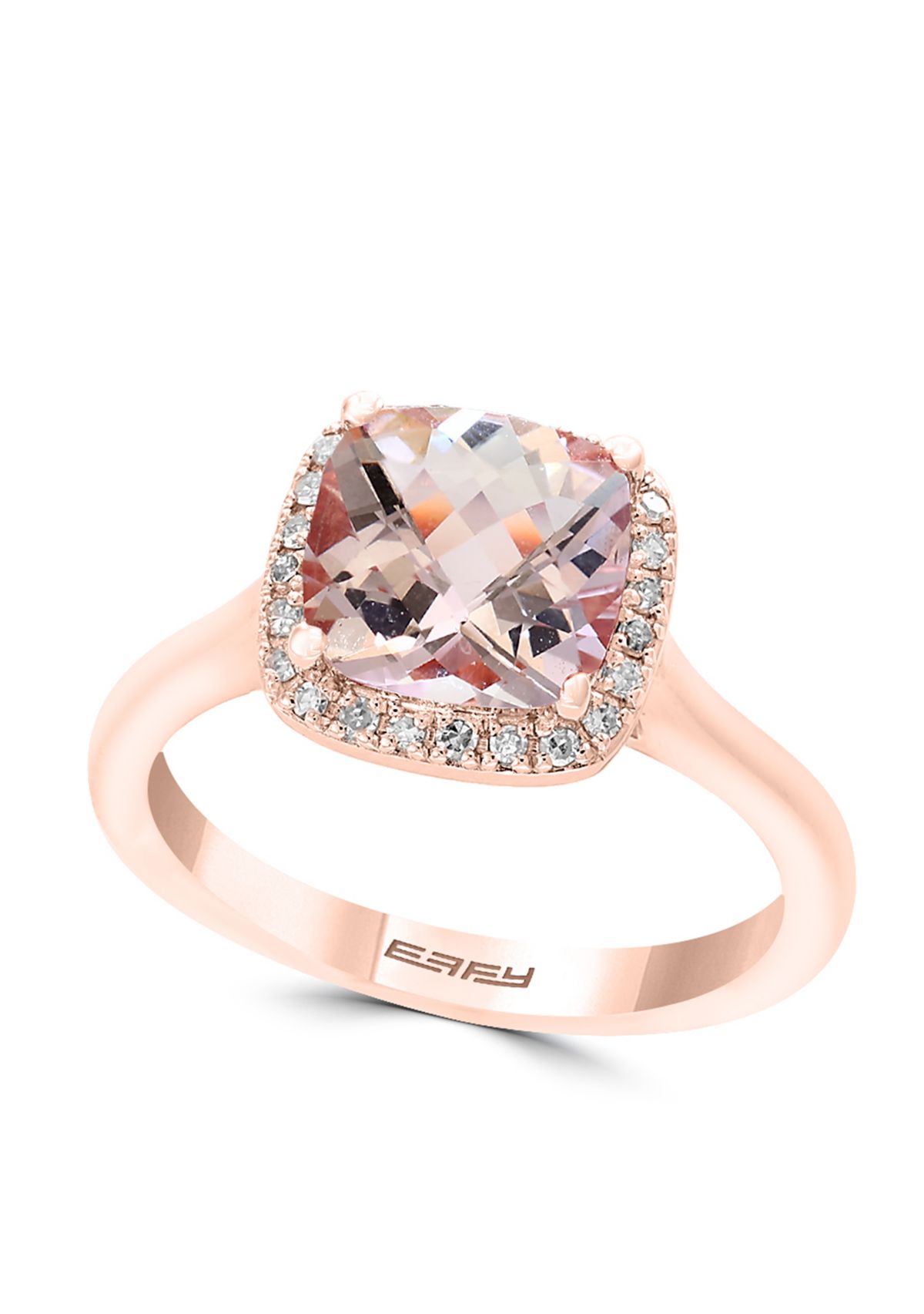  14K Rose-Gold Diamond Morganite Ring