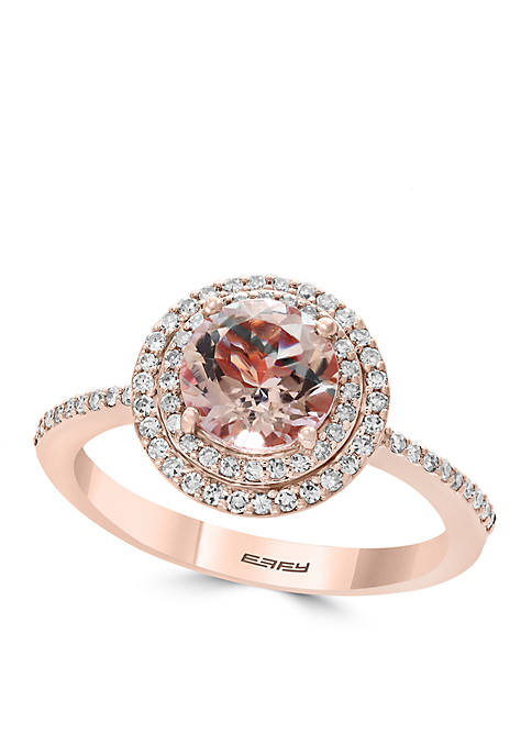 14K Rose-Gold Diamond Morganite Ring 