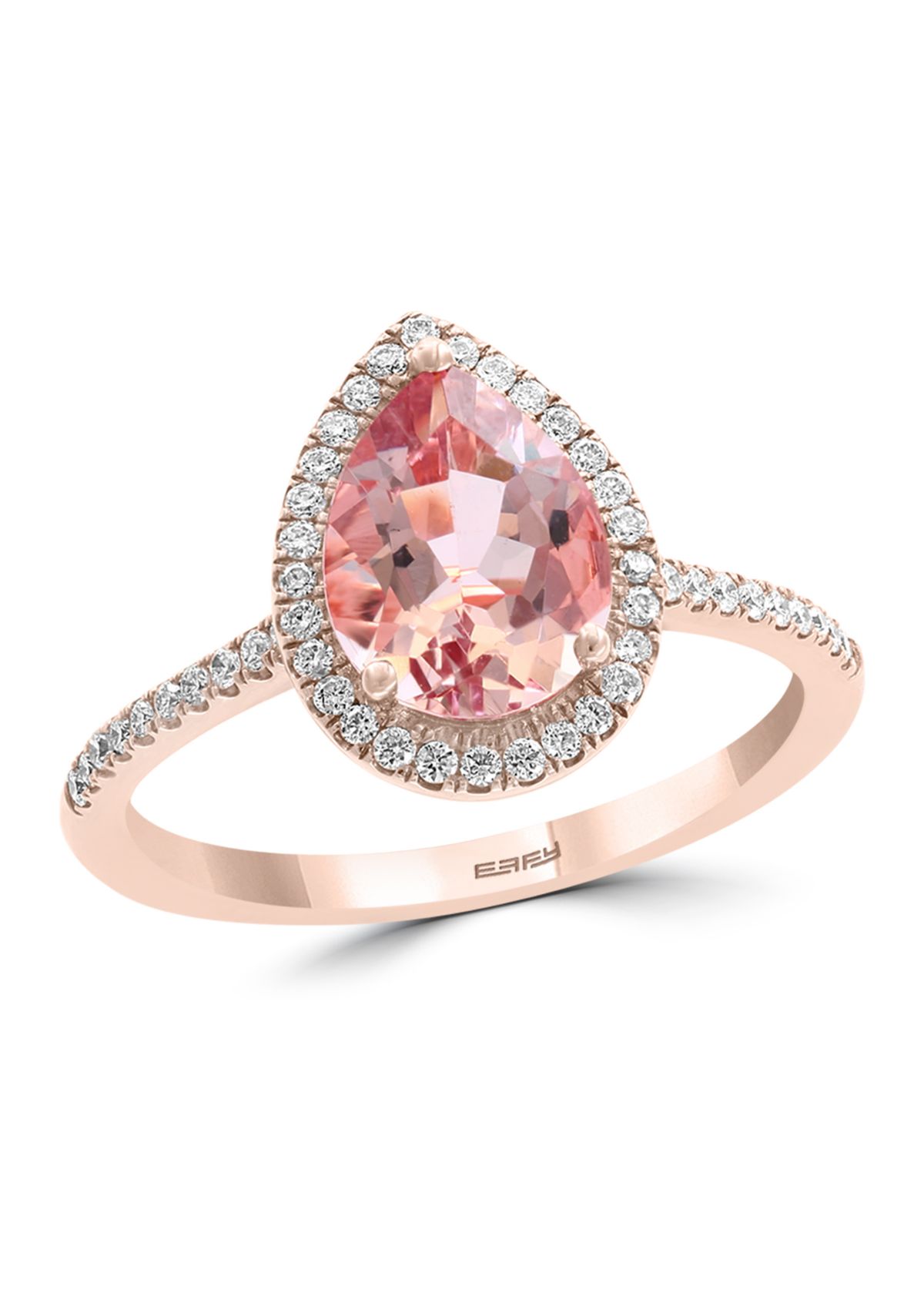1/4 ct. t.w. Diamond and 1.55 ct. t.w. Pink Morganite Ring in 14K Rose Gold