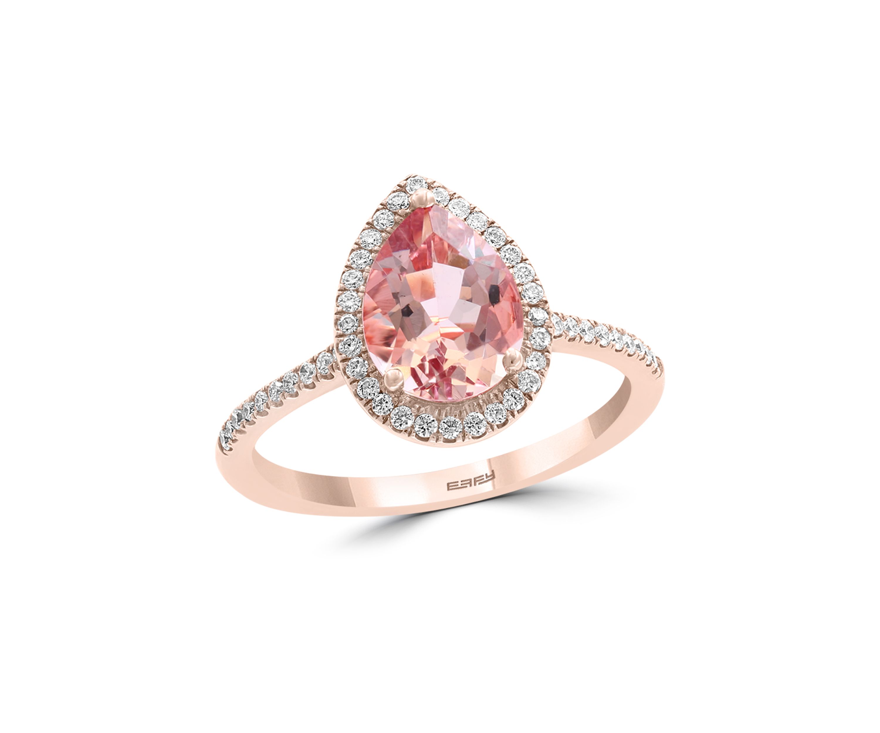 1/4 ct. t.w. Diamond and 1.55 ct. t.w. Pink Morganite Ring in 14K Rose Gold
