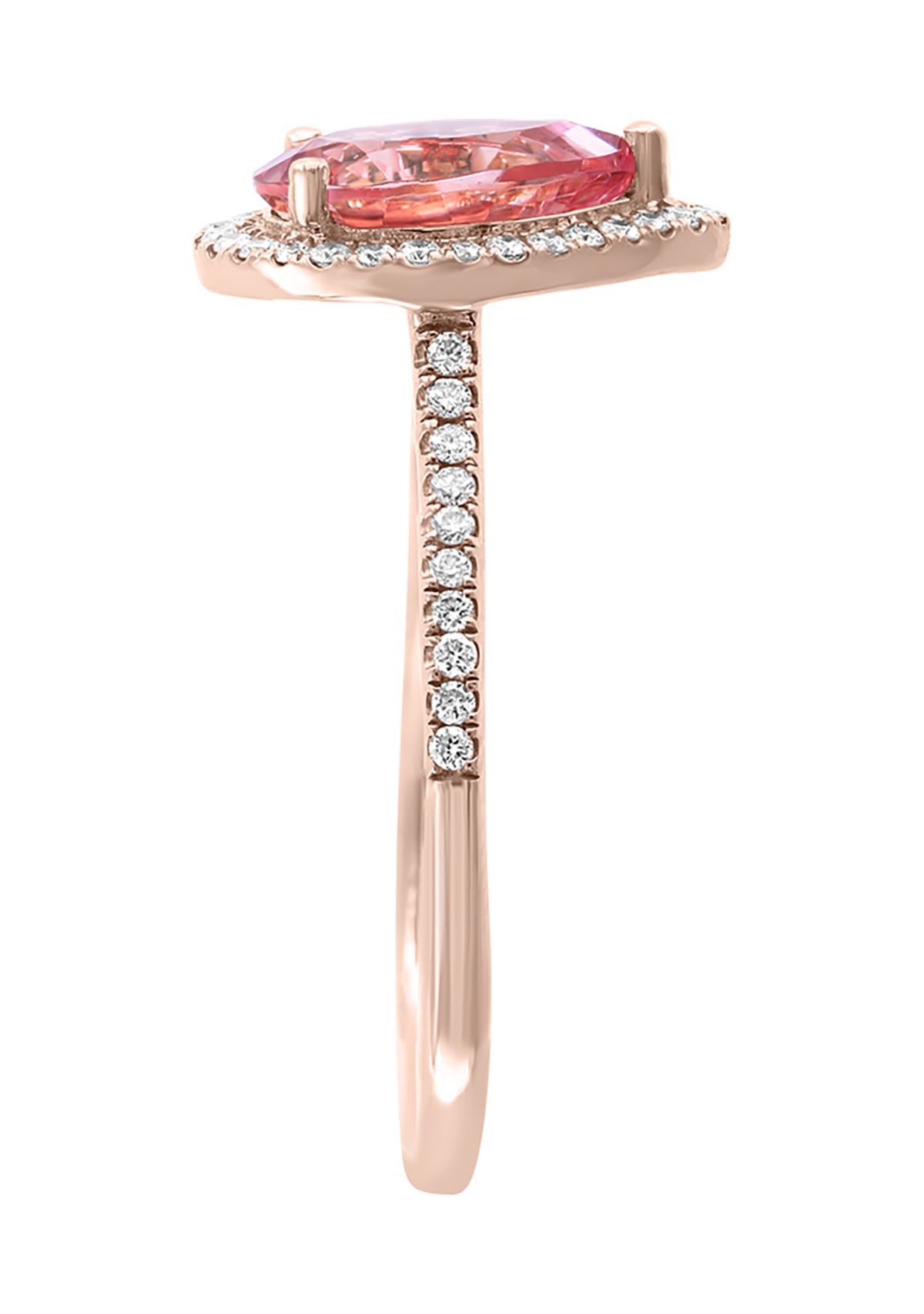 1/4 ct. t.w. Diamond and 1.55 ct. t.w. Pink Morganite Ring in 14K Rose Gold