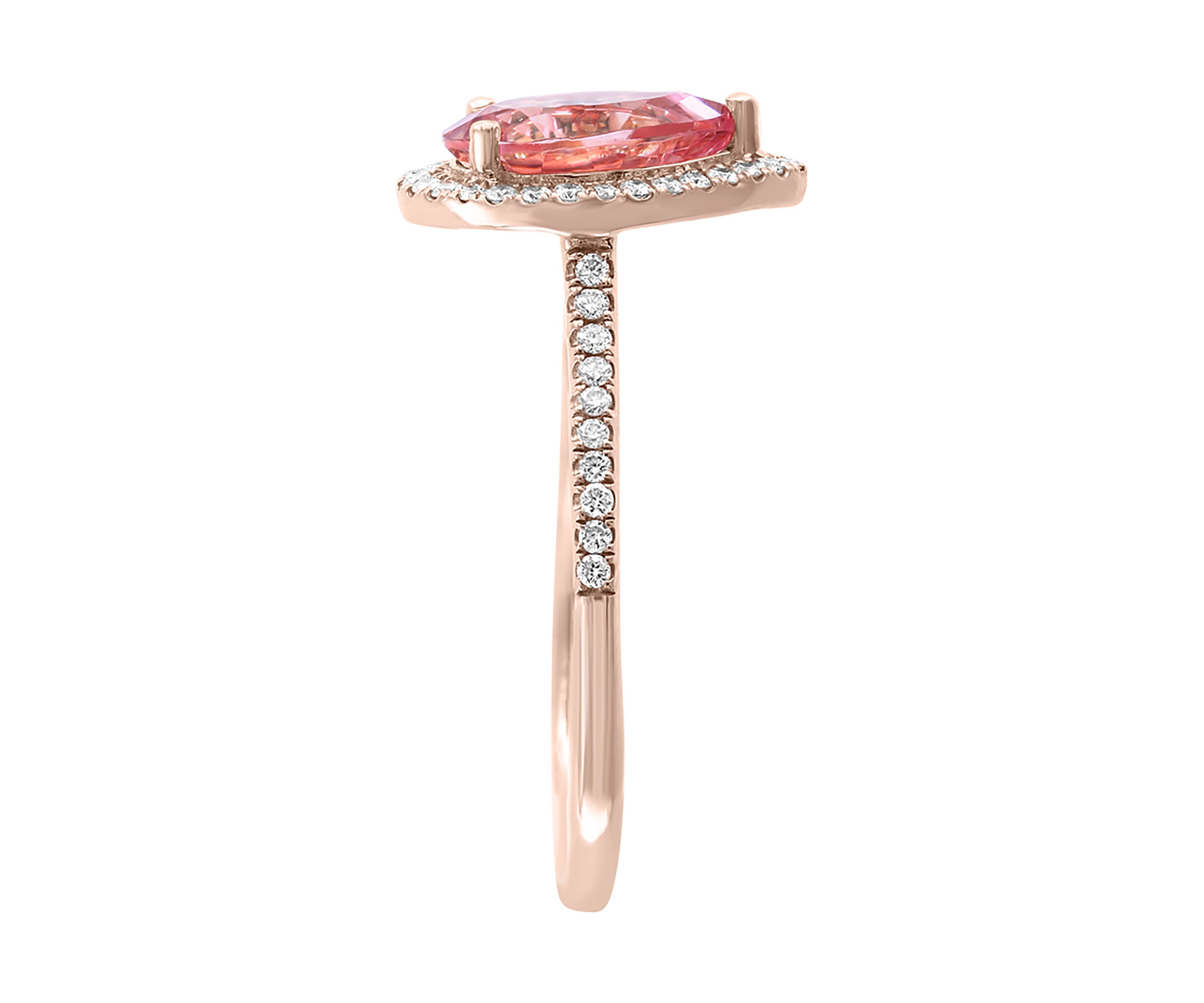 1/4 ct. t.w. Diamond and 1.55 ct. t.w. Pink Morganite Ring in 14K Rose Gold