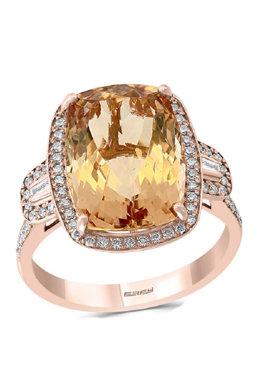 6.35 ct. t.w. Morganite and 3/8 ct. t.w. Diamond in 14K Rose Gold