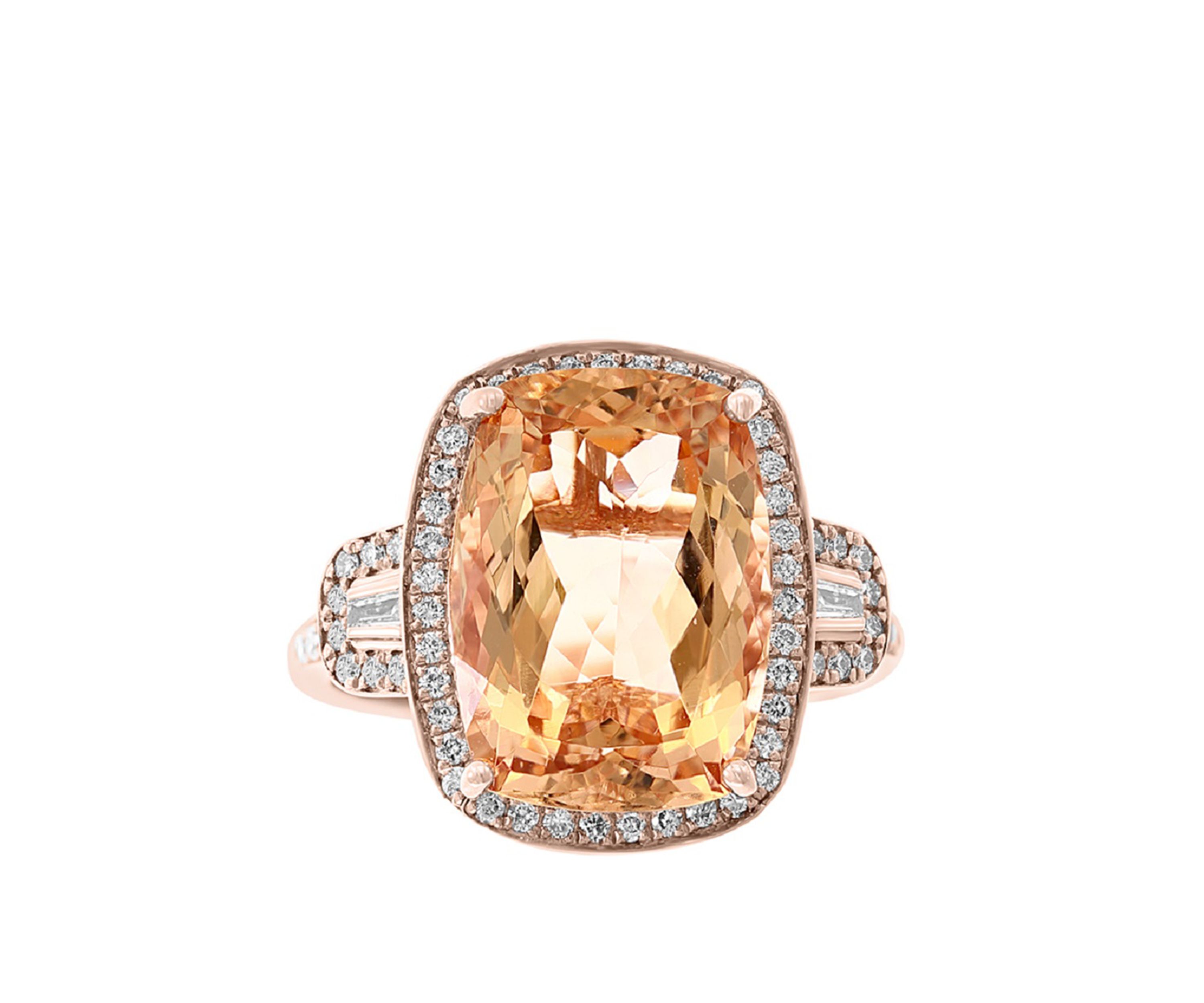 6.35 ct. t.w. Morganite and 3/8 ct. t.w. Diamond in 14K Rose Gold
