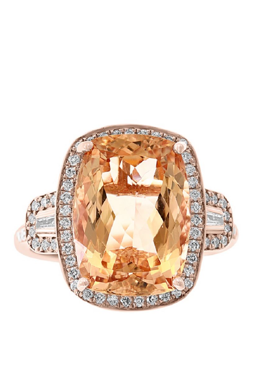6.35 ct. t.w. Morganite and 3/8 ct. t.w. Diamond in 14K Rose Gold