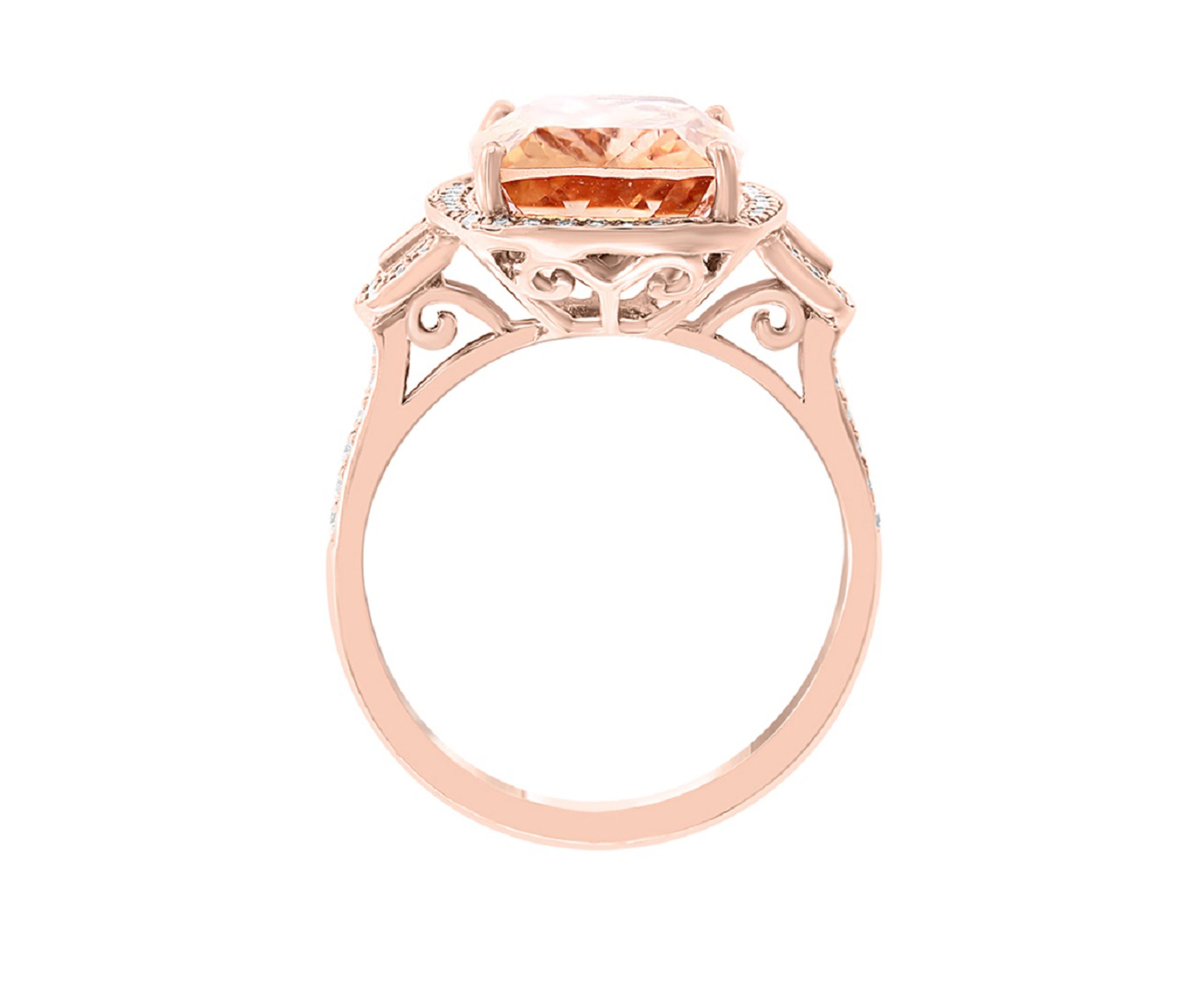 6.35 ct. t.w. Morganite and 3/8 ct. t.w. Diamond in 14K Rose Gold