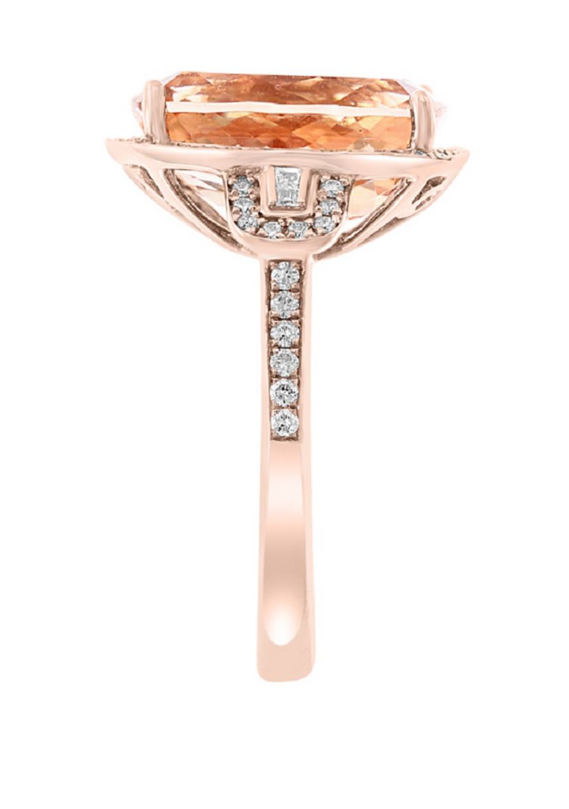 6.35 ct. t.w. Morganite and 3/8 ct. t.w. Diamond in 14K Rose Gold