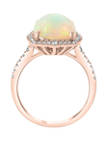 3/8 ct. t.w. Diamond and 3.35 ct. t.w. Ethiopian Opal Ring in 14K Rose Gold