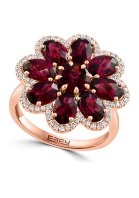 Effy 1/3 ct. t.w. Diamond, 6.4 ct. t.w. Rhodolite Ring in 14K Rose Gold -  5400451HRV0X024DH