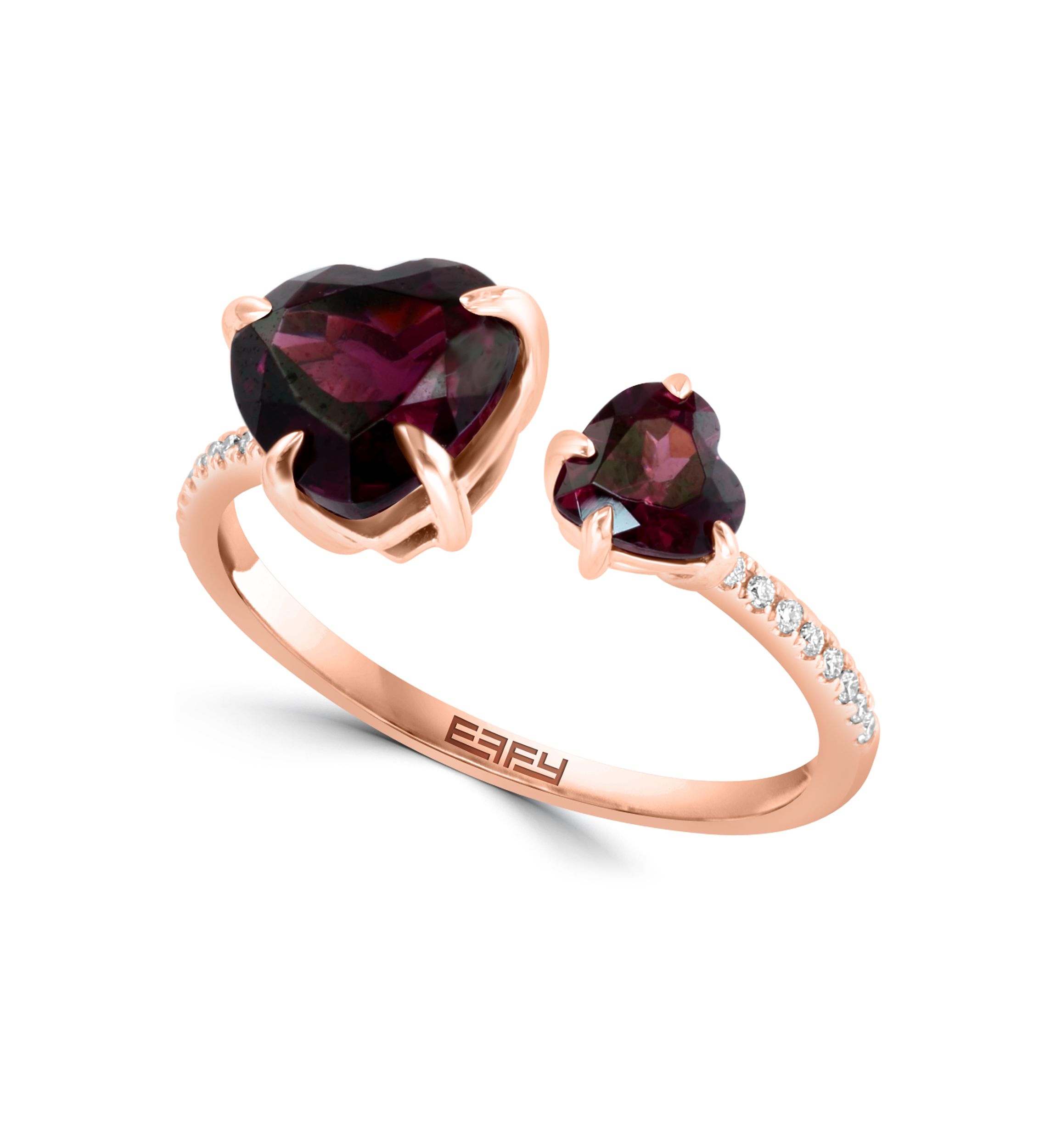 1/10 ct. t.w. Diamond, 3 ct. t.w. Rhodolite Ring in 14K Rose Gold