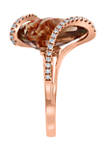 1/5 ct. t.w. Diamond and 5.45 ct. t.w. Smoky Quartz Ring in 14K Rose Gold 