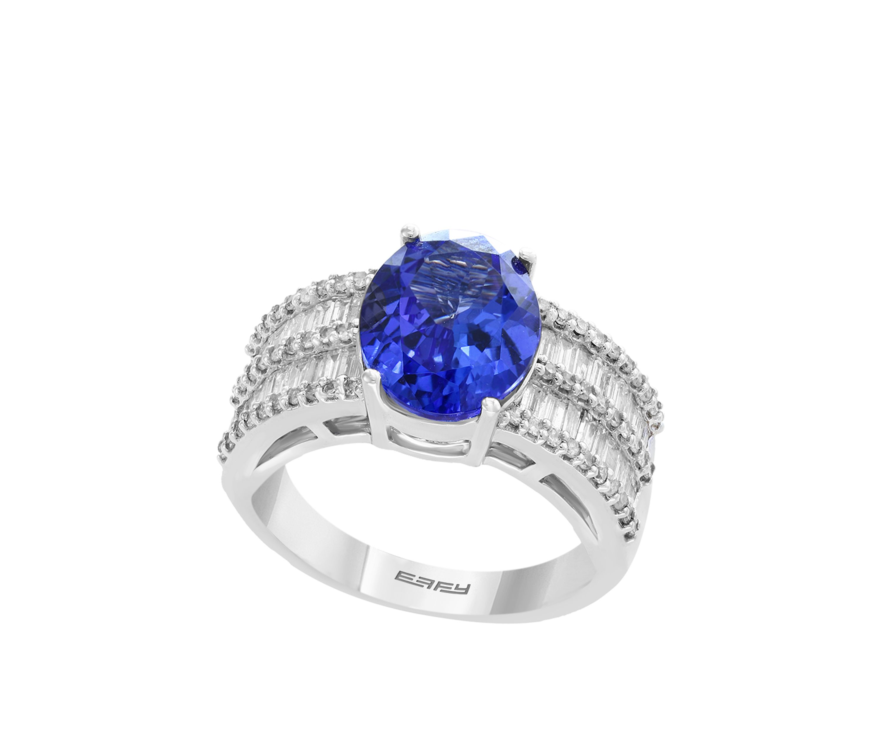 1 ct. t.w. Diamond and 3.56 ct. t.w. Tanzanite Ring in 14K White Gold 