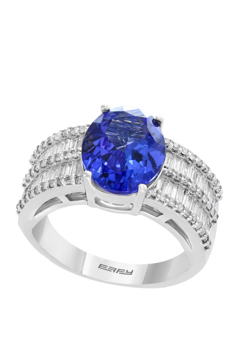 1 ct. t.w. Diamond and 3.56 ct. t.w. Tanzanite Ring in 14K White Gold 
