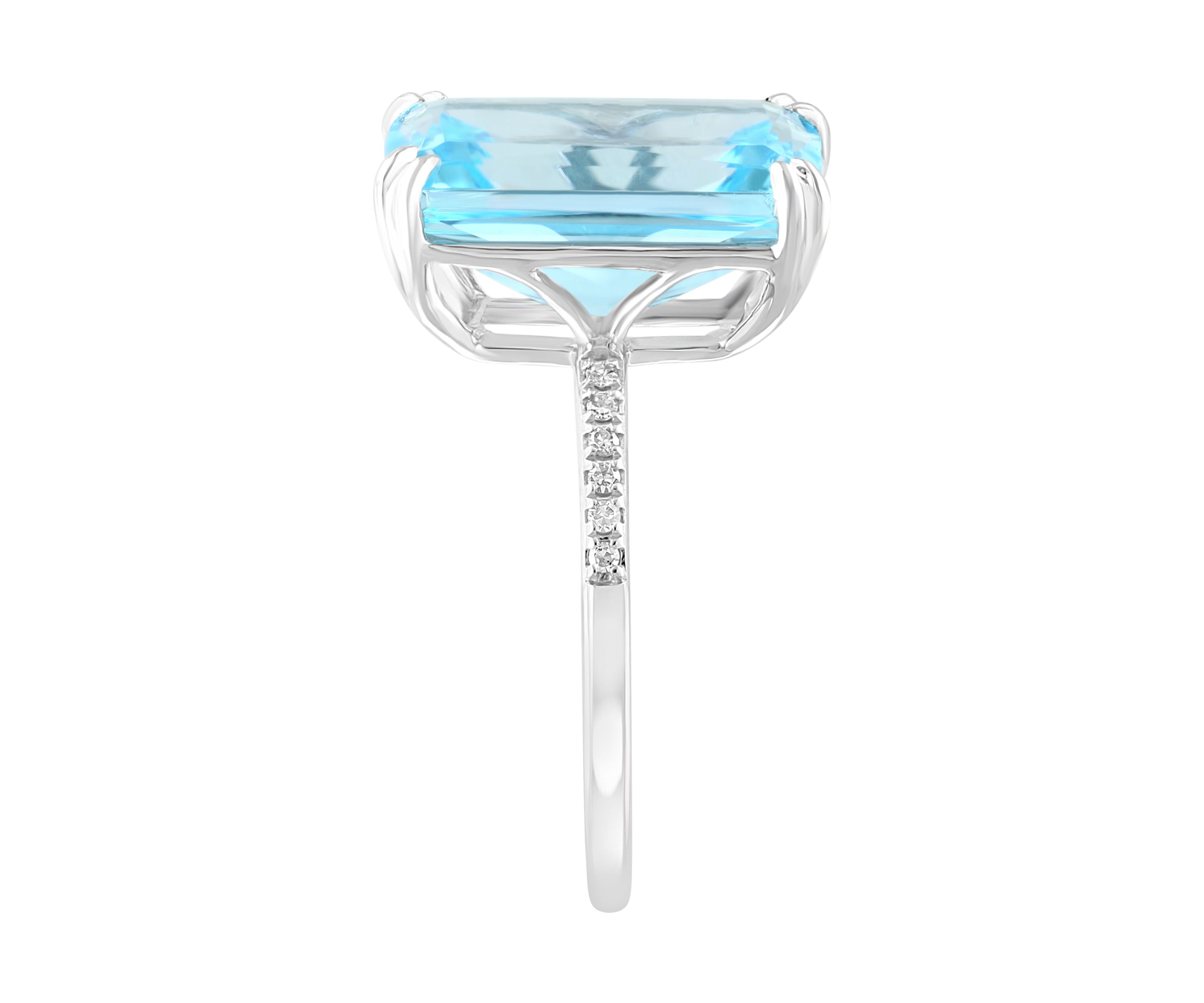 1/10 ct. t.w. Diamond and Sky Blue Topaz Ring in 14K White Gold