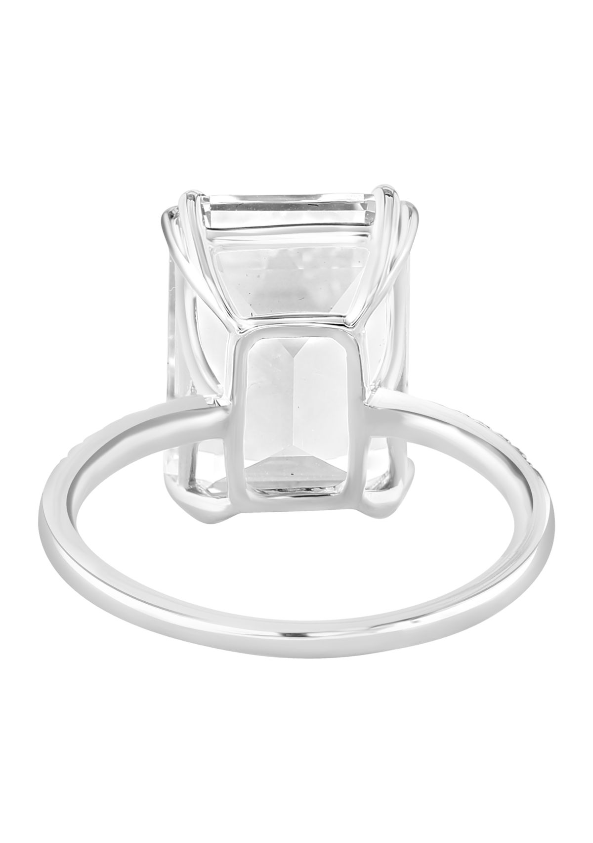 Diamond and White Topaz Ring in 14K White Gold