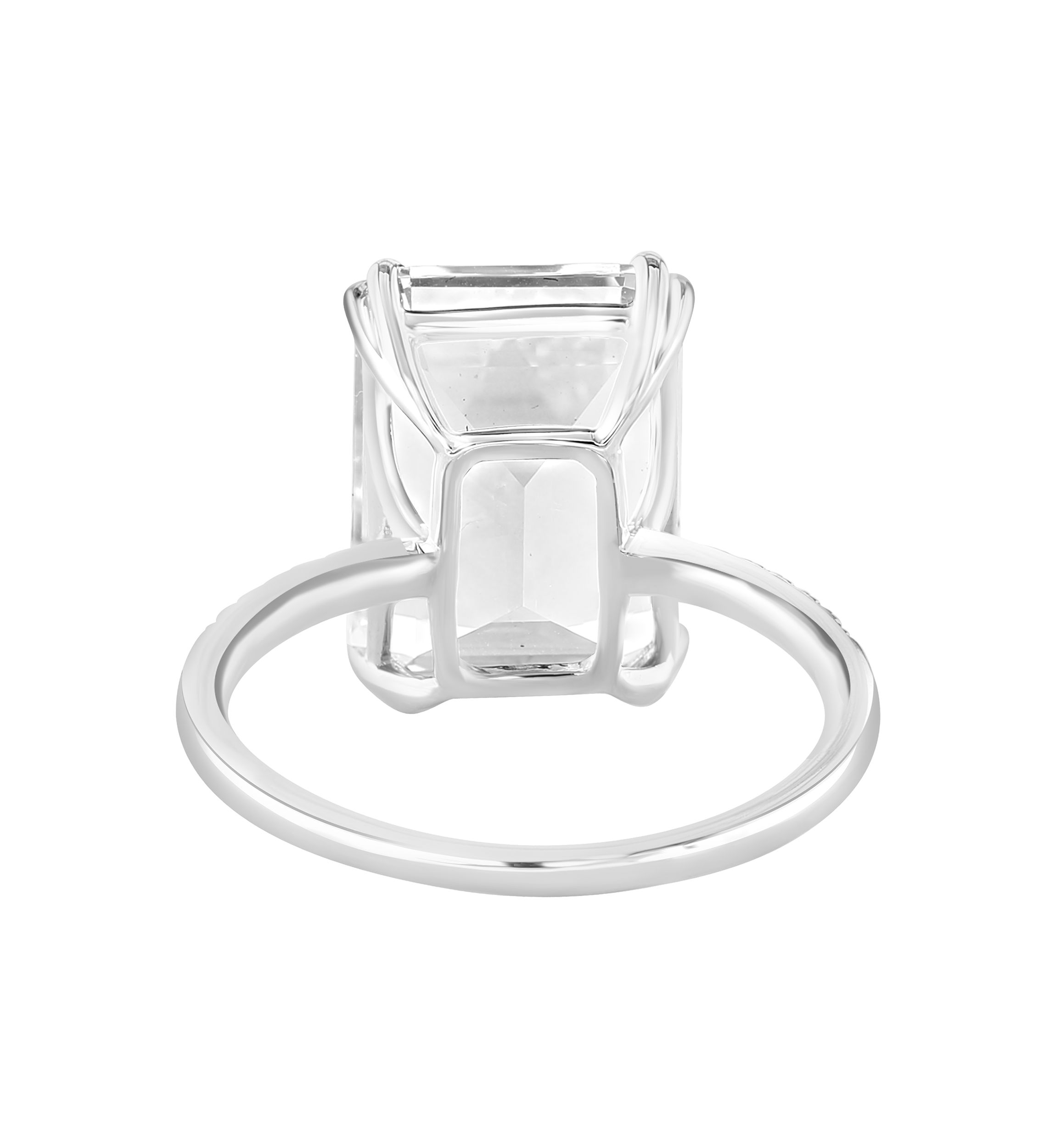 Diamond and White Topaz Ring in 14K White Gold