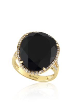 Effy 9.9 ct. t.w. Onyx, 1/4 ct. t.w. Diamond Ring In 14K Yellow Gold -  540045111768973