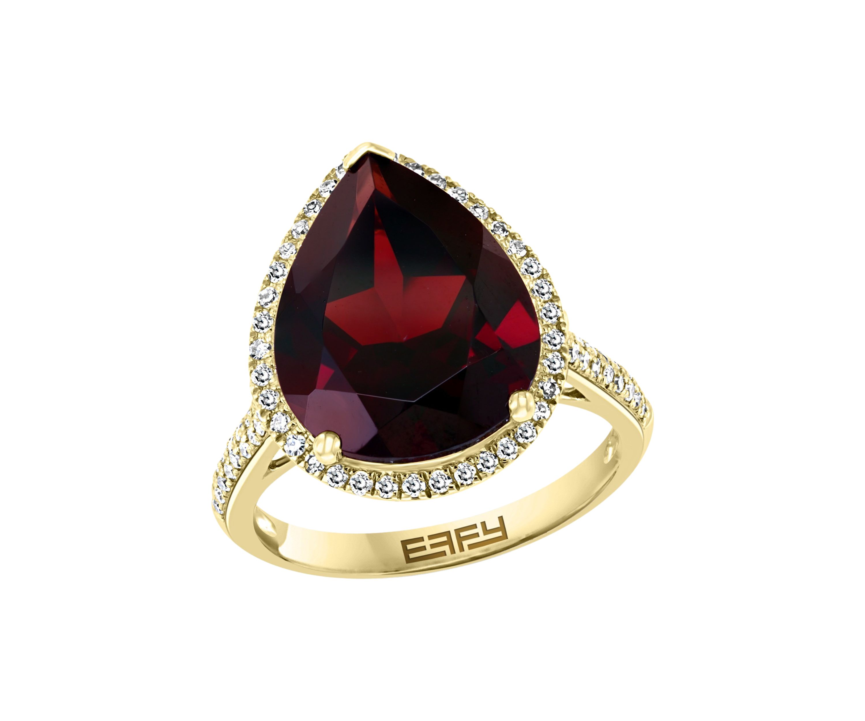 1/3 ct. t.w. Diamond and 8.65 ct. t.w. Garnet Ring in 14K Yellow Gold 