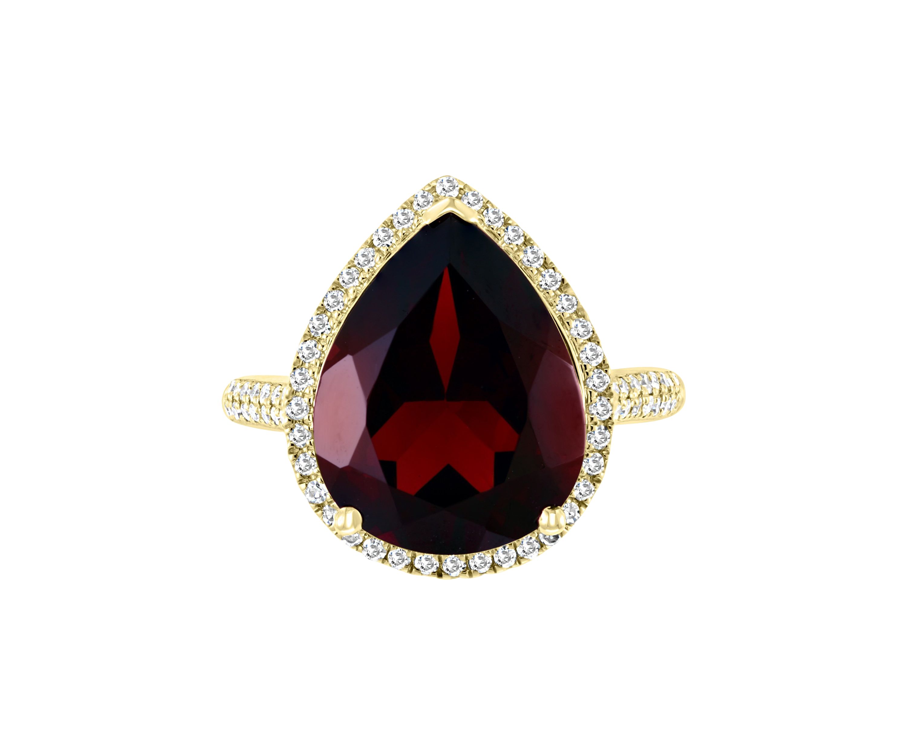 1/3 ct. t.w. Diamond and 8.65 ct. t.w. Garnet Ring in 14K Yellow Gold 
