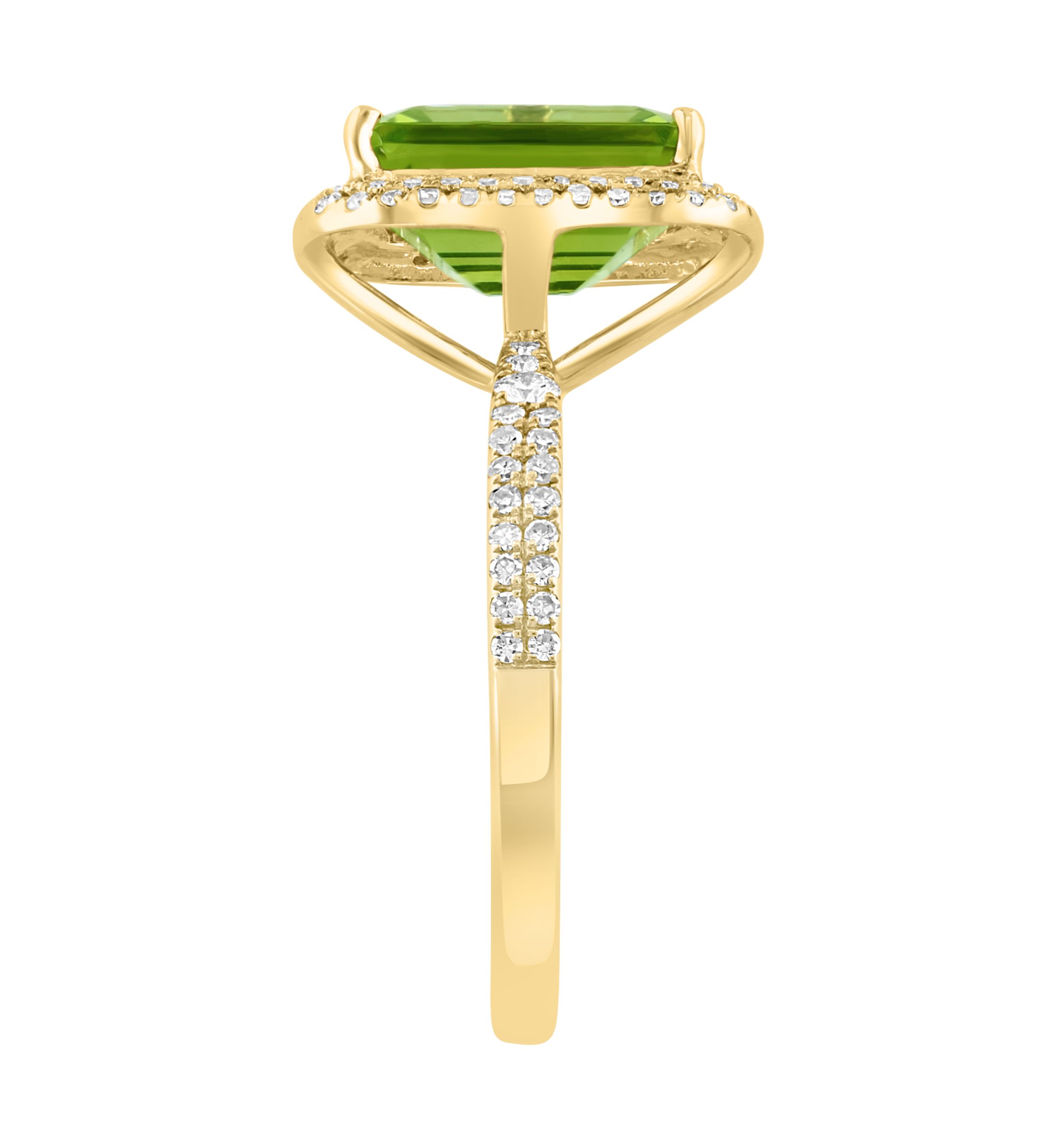 3/8 ct. t.w. Diamond and Peridot Ring in 14K Yellow Gold