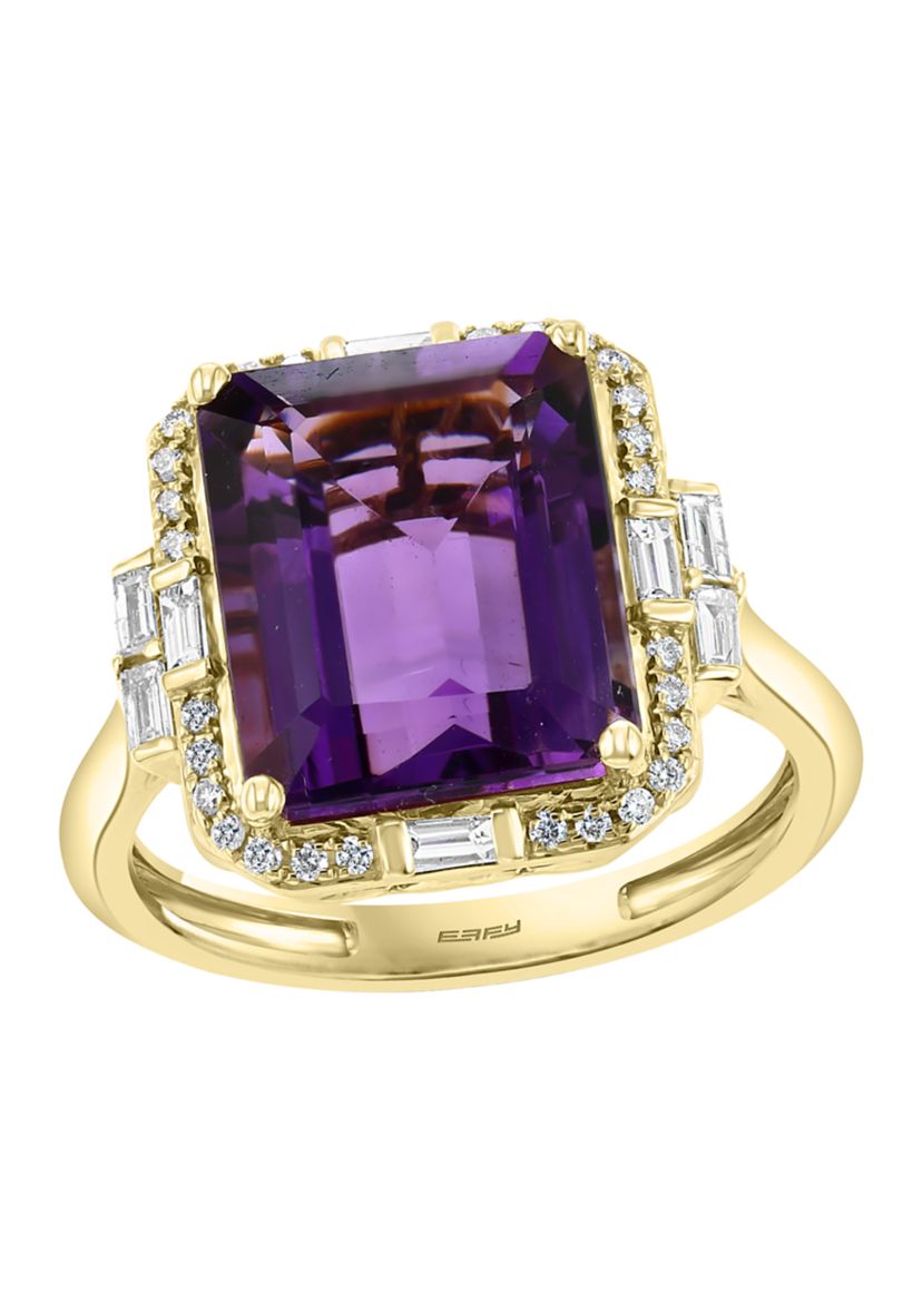 1/3 ct. t.w. Diamond and 5.74 ct. t.w. Amethyst Ring in 14K Gold