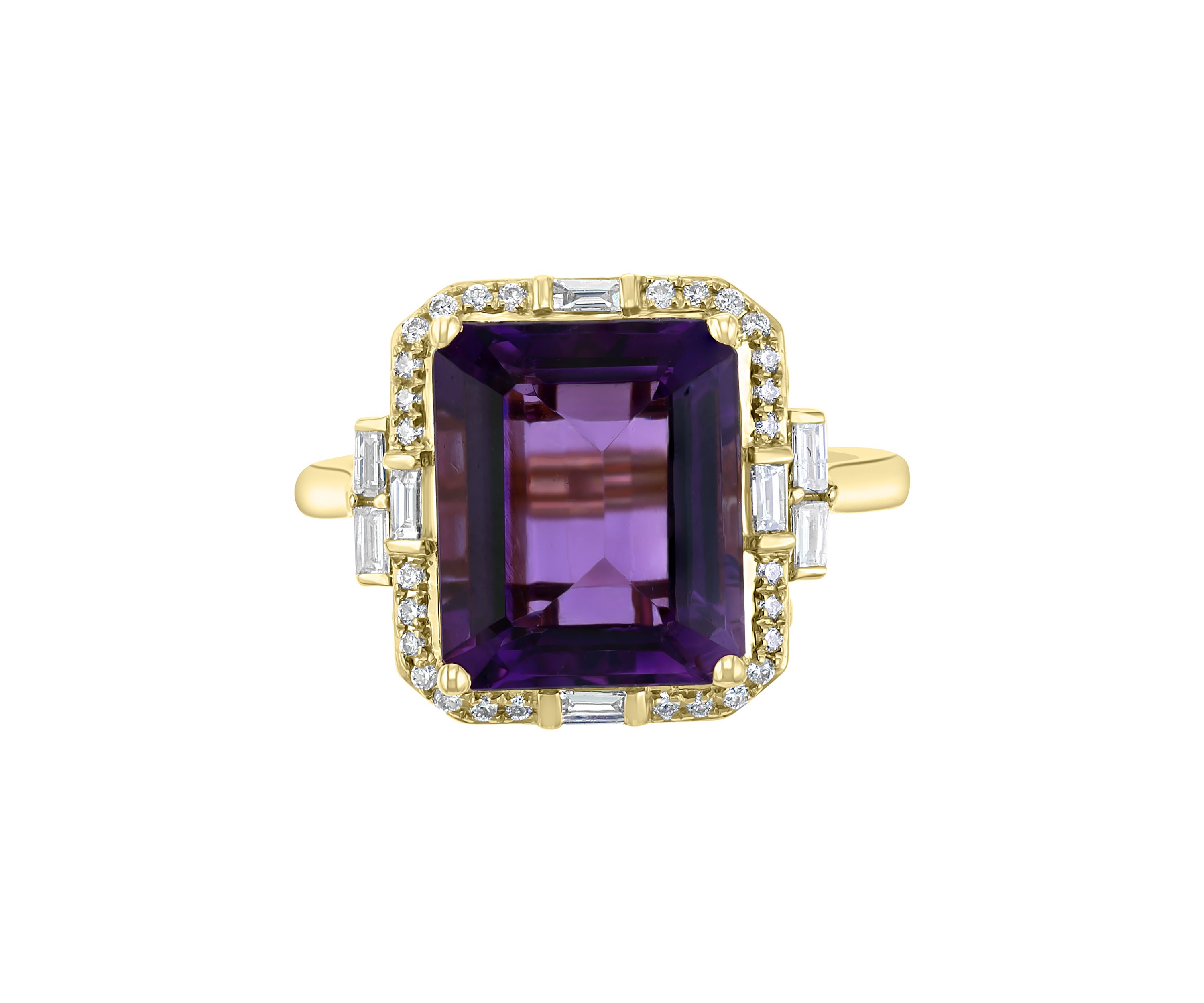 1/3 ct. t.w. Diamond and 5.74 ct. t.w. Amethyst Ring in 14K Gold