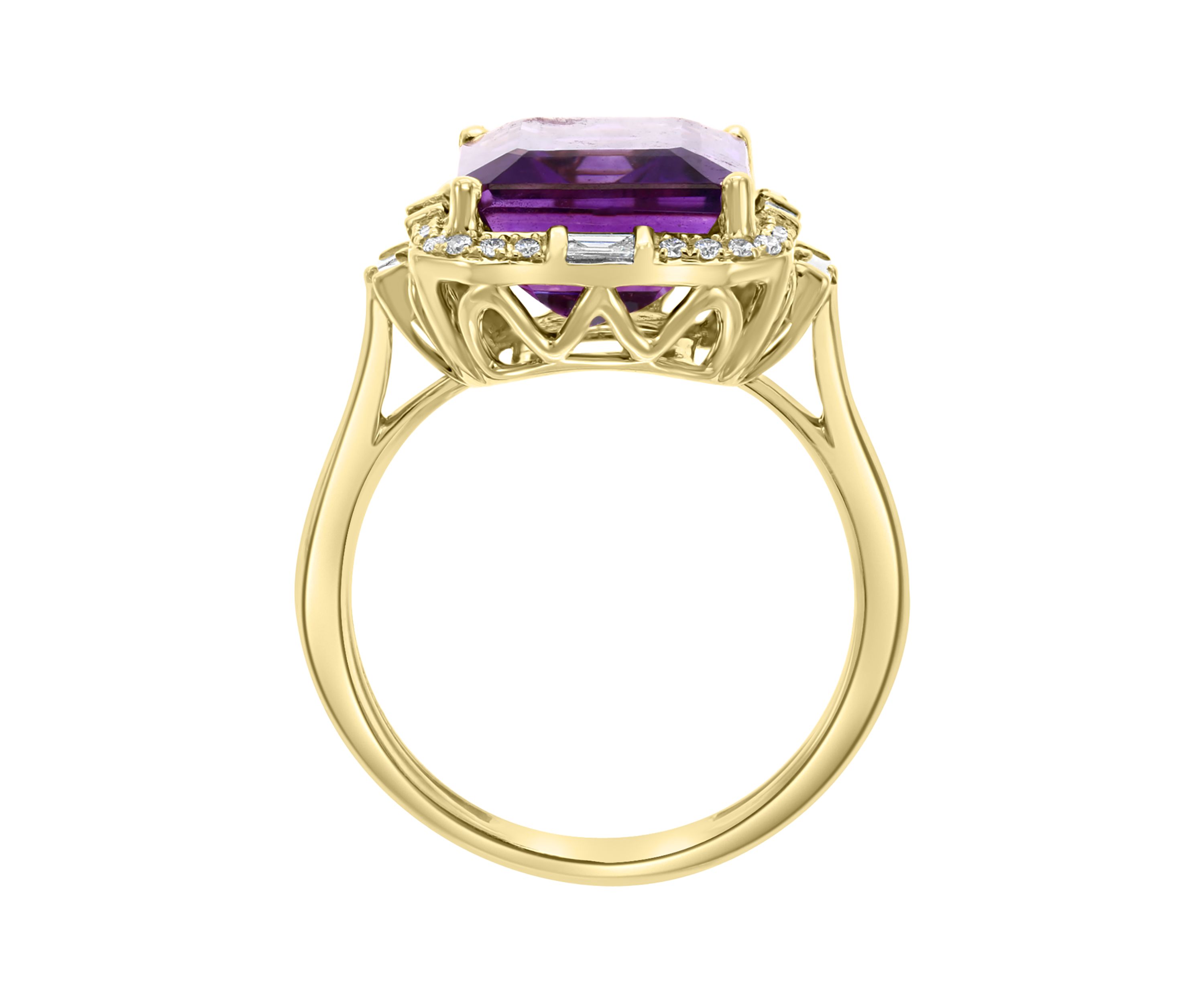 1/3 ct. t.w. Diamond and 5.74 ct. t.w. Amethyst Ring in 14K Gold