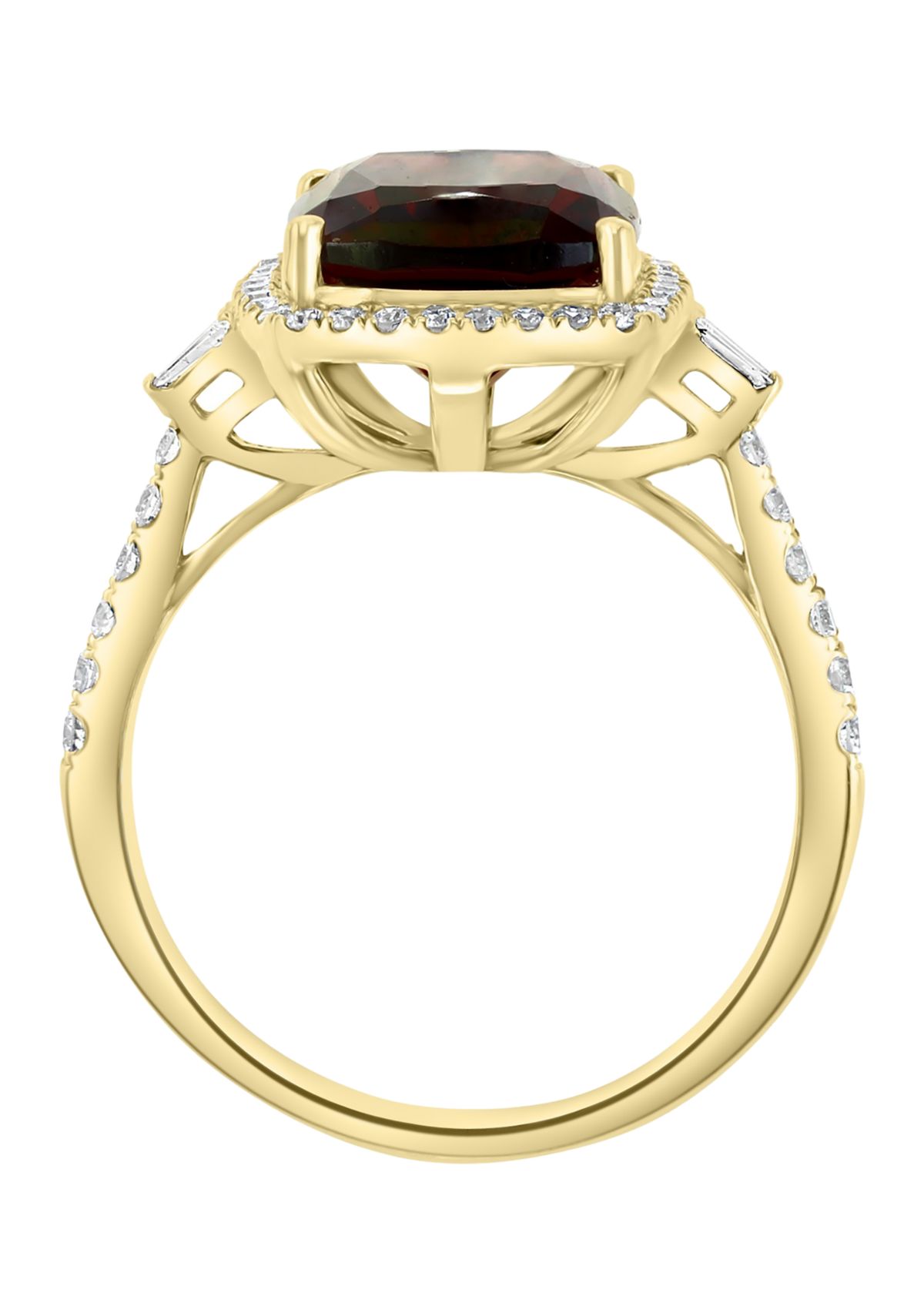  14K Yellow Gold 1/3 ct. t.w. Diamond and  5.45 ct. t.w. Garnet  Ring