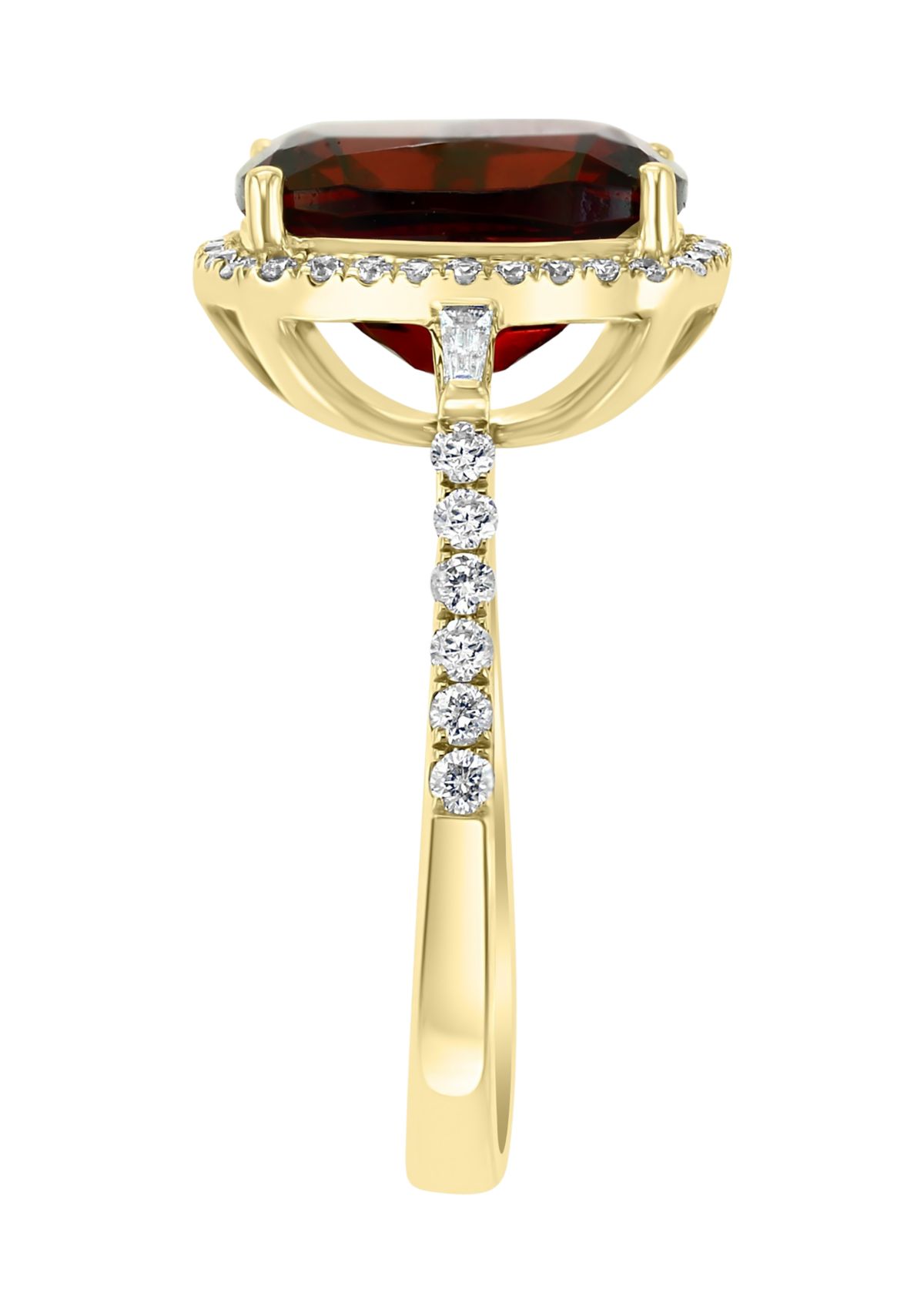  14K Yellow Gold 1/3 ct. t.w. Diamond and  5.45 ct. t.w. Garnet  Ring