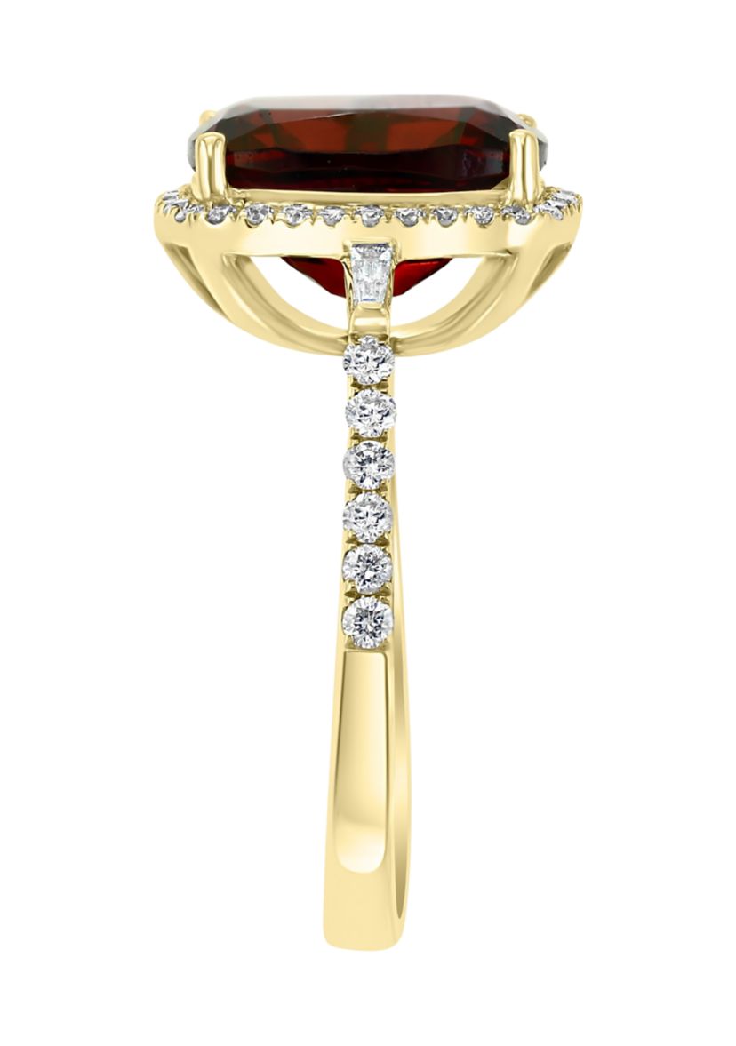  14K Yellow Gold 1/3 ct. t.w. Diamond and  5.45 ct. t.w. Garnet  Ring